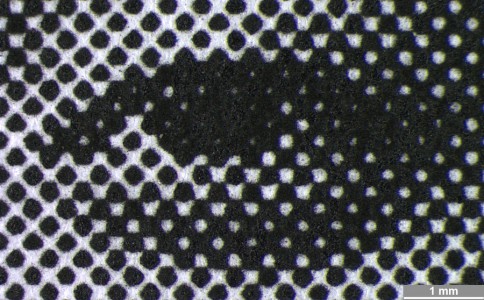 <strong>#013</strong> ⎢ <strong>Process</strong> Electrophotography
 ⎢ <strong>Printer</strong> HP Laser Jet 5MP (B/W laser printer)
 ⎢ <strong>Media</strong> unknown brand of office paper (uncoated paper)
 ⎢ <strong>Ink</strong> unknown (dry toner K, pigment based)
 ⎢ <strong>Date</strong> 1998-10-01