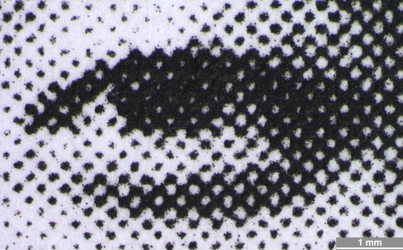 <strong>#145, Mellon Sample #11</strong> ⎢ <strong>Process</strong> Electrophotography
 ⎢ <strong>Printer</strong> Docutech Digital Color Press 6180 (B/W laser printer)
 ⎢ <strong>Media</strong> Boise Laser, 90g/m2 (uncoated paper)
 ⎢ <strong>Ink</strong> Xerox Dry Toner (dry toner K, pigment based)
 ⎢ <strong>Date</strong> 2006-10-01